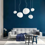 Suspension galet blanc moderne à LED dimmable pour salle à manger