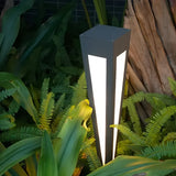 Borne solaire de jardin LED noire forme torche moderne IP65