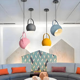 Suspension nordique macaron orientable LED en métal pour salle à manger