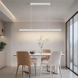 Suspension linéaire minimaliste LED dimmable en métal pour salle à manger