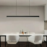 Suspension linéaire minimaliste LED dimmable en aluminium pour salle à manger