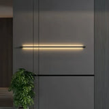 Applique murale linéaire noire en métal LED dimmable minimaliste pour salon