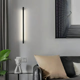 Applique murale linéaire noire en métal LED dimmable minimaliste pour salon