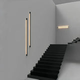 Applique murale linéaire noire en métal LED dimmable minimaliste pour salon