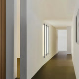 Applique murale linéaire noire en métal LED dimmable minimaliste pour salon
