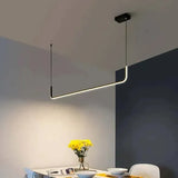 Suspension linéaire LED minimaliste en métal dimmable pour salle à manger