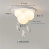 Plafonnier enfant ours et ballon LED dimmable blanc pour chambre