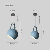 Suspension nordique macaron orientable LED en métal pour salle à manger