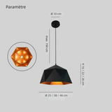 Suspension scandinave macaron géométrique en fer pour salle à manger