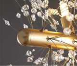 Lustre pissenlit moderne en cristal LED réglable en hauteur pour salle à manger