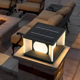 Lampe solaire pilier carrée noir moderne LED IP65 pour jardin