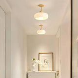Plafonnier de couloir en verre et bois LED dimmable scandinave