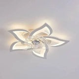Ventilateur Plafonnier Led Fleur Blanche Pour Chambre - Lampe Magasin