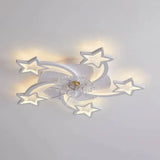 Ventilateur Plafonnier Led Fleur Blanche Pour Chambre - Lampe Magasin