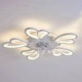 Ventilateur Plafonnier Led Fleur Blanche Pour Chambre - Lampe Magasin