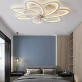 Ventilateur Plafonnier Led Fleur Blanche Pour Chambre - Lampe Magasin