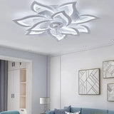 Ventilateur Plafonnier Led Fleur Blanche Pour Chambre - Lampe Magasin