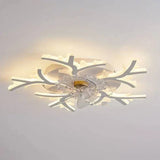 Ventilateur Plafonnier Led Fleur Blanche Pour Chambre - Lampe Magasin