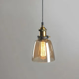 Suspension industrielle vintage en verre à hauteur réglable pour salle à manger