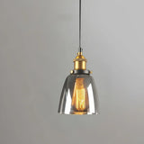 Suspension industrielle vintage en verre à hauteur réglable pour salle à manger