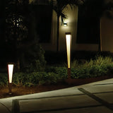 Borne solaire de jardin LED noire forme torche moderne IP65