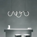 Suspension linéaire en silicone flexible moderne LED dimmable pour salle à manger