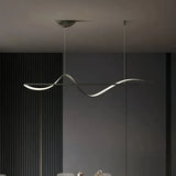Suspension vague design moderne LED dimmable en métal pour salle à manger