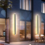 Applique extérieure longue noire minimaliste LED IP65 avec détecteur de mouvement