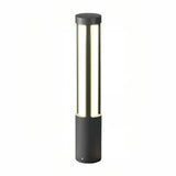 Borne lumineuse extérieure cylindrique moderne LED noir aluminium IP65 pour jardin
