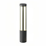 Borne lumineuse extérieure cylindrique moderne LED noir aluminium IP65 pour jardin