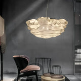 Suspension fleurie LED en inox design moderne pour salon