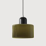 Suspension morandi en verre cylindrique réglable en hauteur pour salle à manger