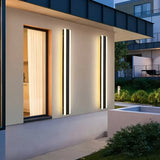 Applique murale extérieure longue noir minimaliste LED dimmable IP65