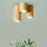 Spot plafond en saillie cylindrique en bois LED scandinave pour couloir