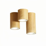 Spot plafond en saillie cylindrique en bois LED scandinave pour couloir
