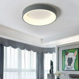 Plafonnier rond moderne LED dimmable en métal et acrylique pour chambre