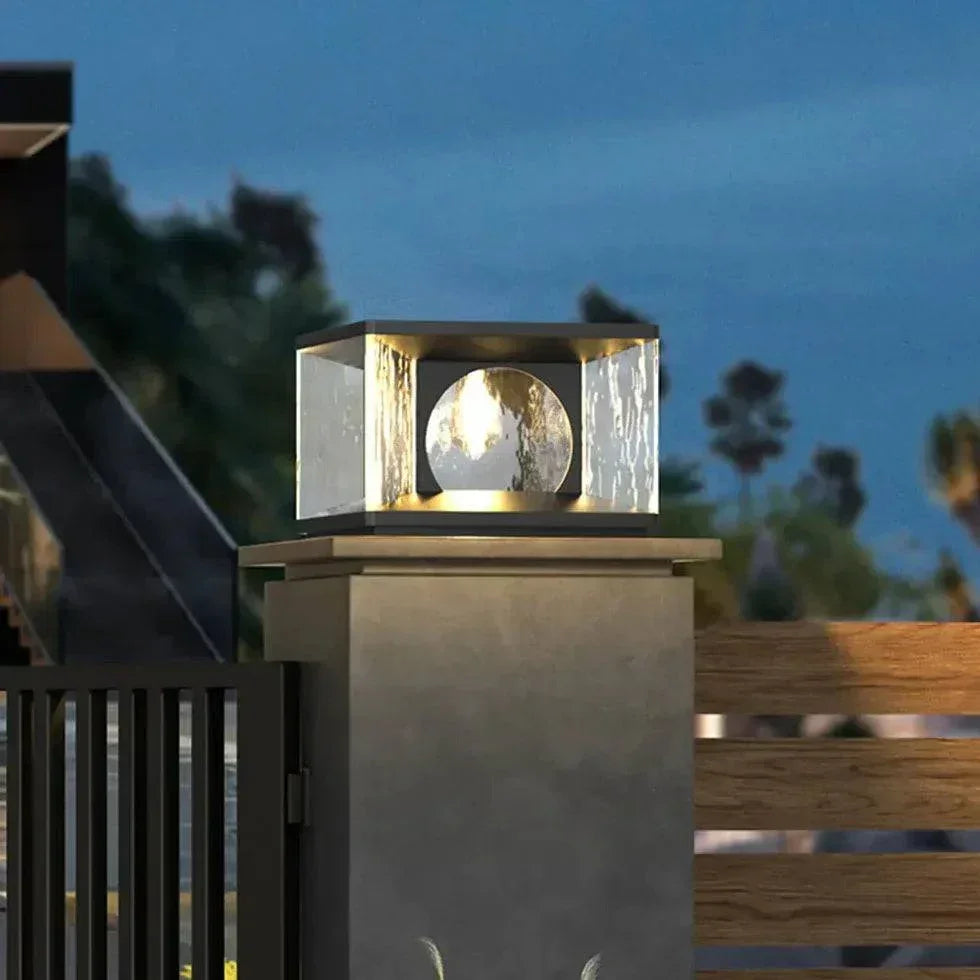 Lampadaire Extérieur À Led En Verre Ondulé - Lampe Magasin