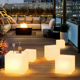 Lampe cube extérieur LED rechargeable blanche dimmable IP65 pour jardin