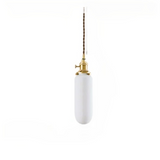 Suspension Céramique Blanche Vintage en Laiton LED Plissée pour Salle à Manger