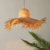 Suspension Bohème Chapeau en Rotin Raphia Pour Salon