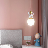 Suspension Enfant Lune Astronaute LED Moderne En Résine
