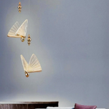Suspension Papillon Art Déco LED Dorée Pour Chambre