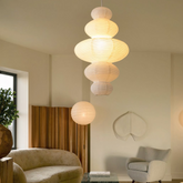 Suspension Papier Japonais LED Blanc Style Japonais Salon