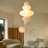 Suspension Papier Japonais LED Blanc Style Japonais Salon