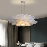 Suspension Fleur Blanche Moderne LED Dimmable Pour Salon