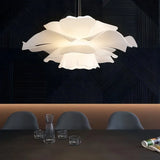 Suspension Fleur Blanche Moderne LED Dimmable Pour Salon