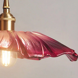 Suspension Fleur Vintage En Verre Rose LED Pour Salon