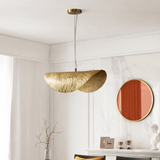 Suspension Feuille Laiton LED Design Moderne Doré Salle À Manger