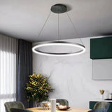 Suspension circulaire moderne LED dimmable en aluminium pour salle à manger