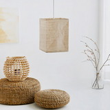 Suspension Papier Japonais Rectangulaire Blanc Style Lanterne Salon